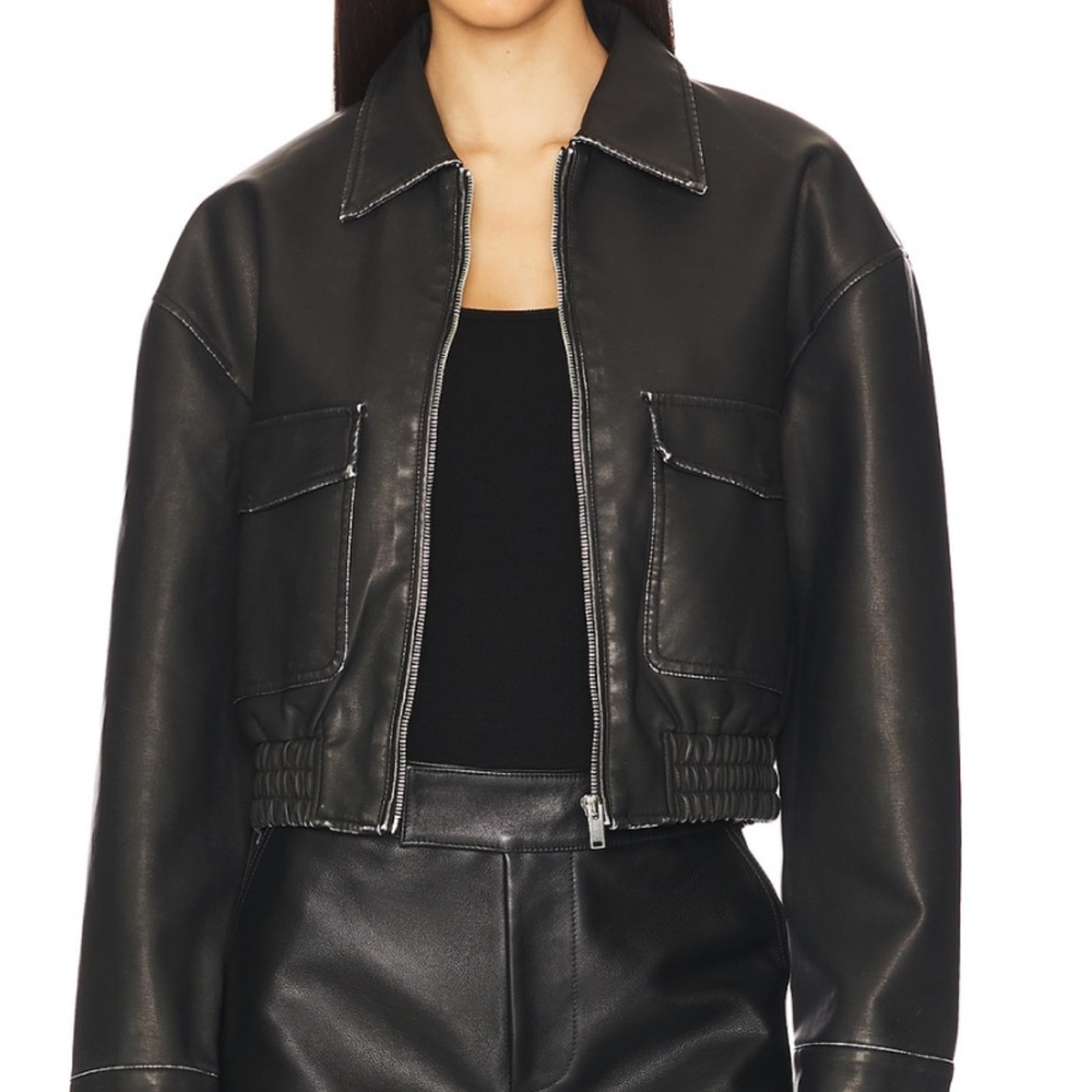 Superdown Black Leather Jacket